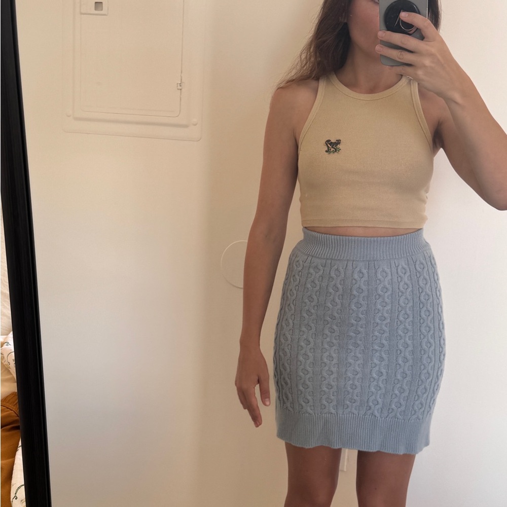 PAIGE Juliet Cable Wool Blend Sweater Skirt
